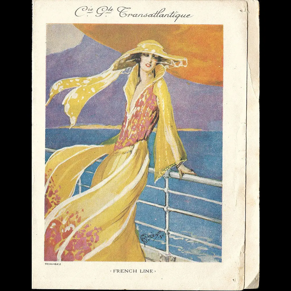 Jean Gabriel Domergue - French Line, Menu Illustré (1922) 1