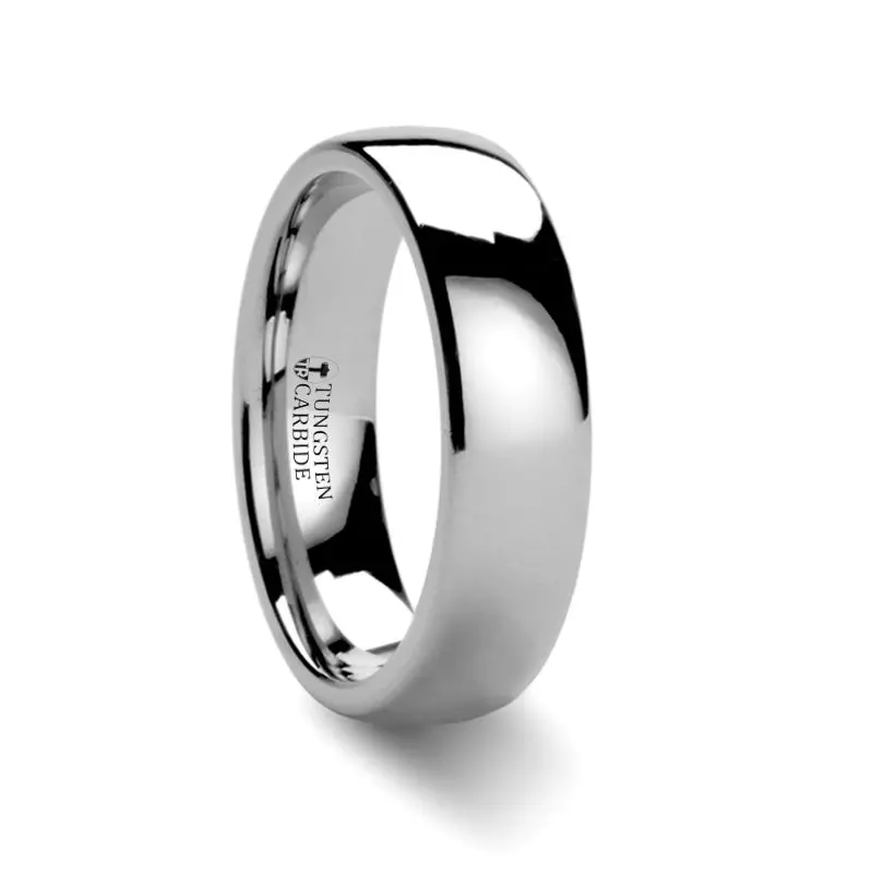 Dominus | Silver Tungsten Ring, Shiny Domed 1
