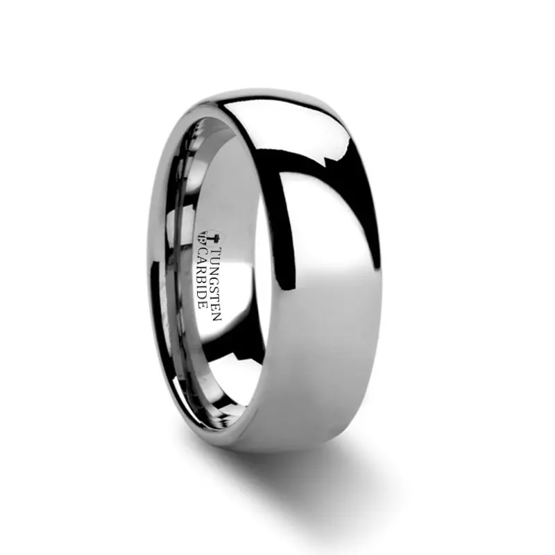 Dominus | Silver Tungsten Ring, Shiny Domed 2
