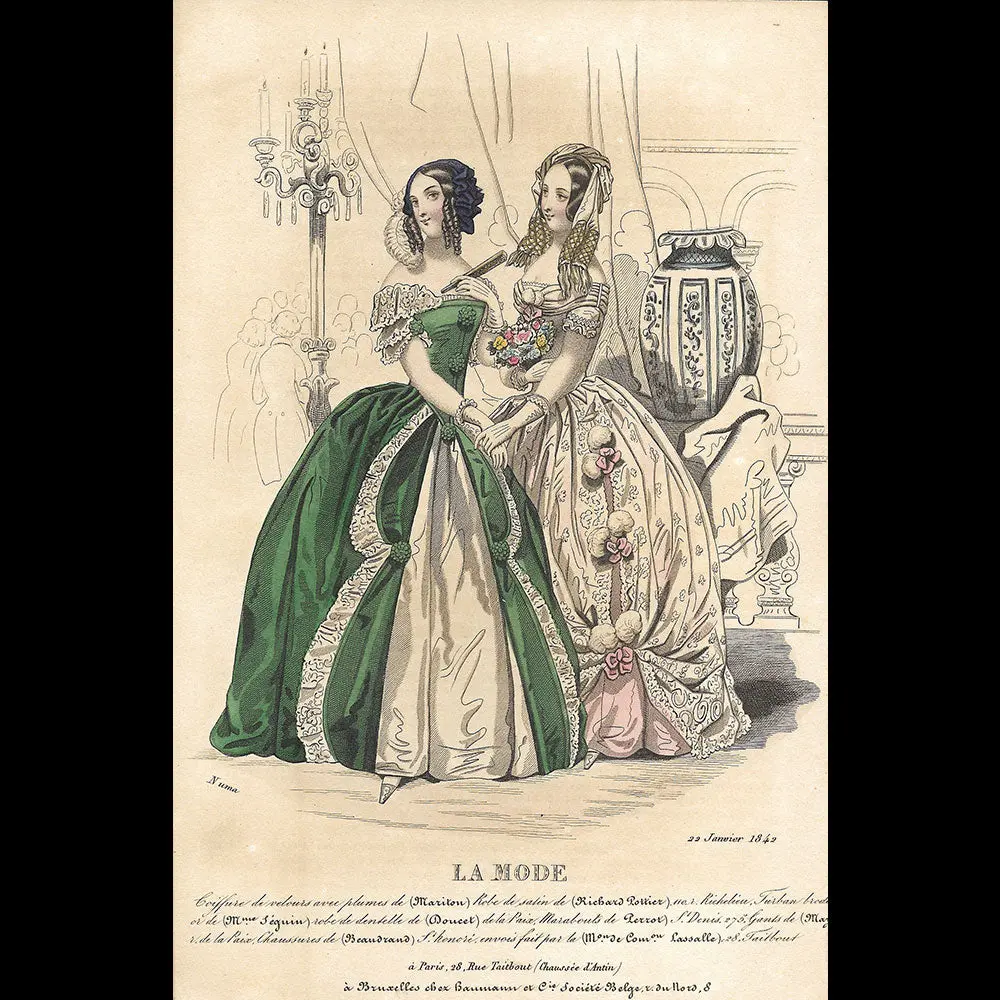 Doucet - Gravure De La Mode Du 22 Janvier 1842 Par Numa 1
