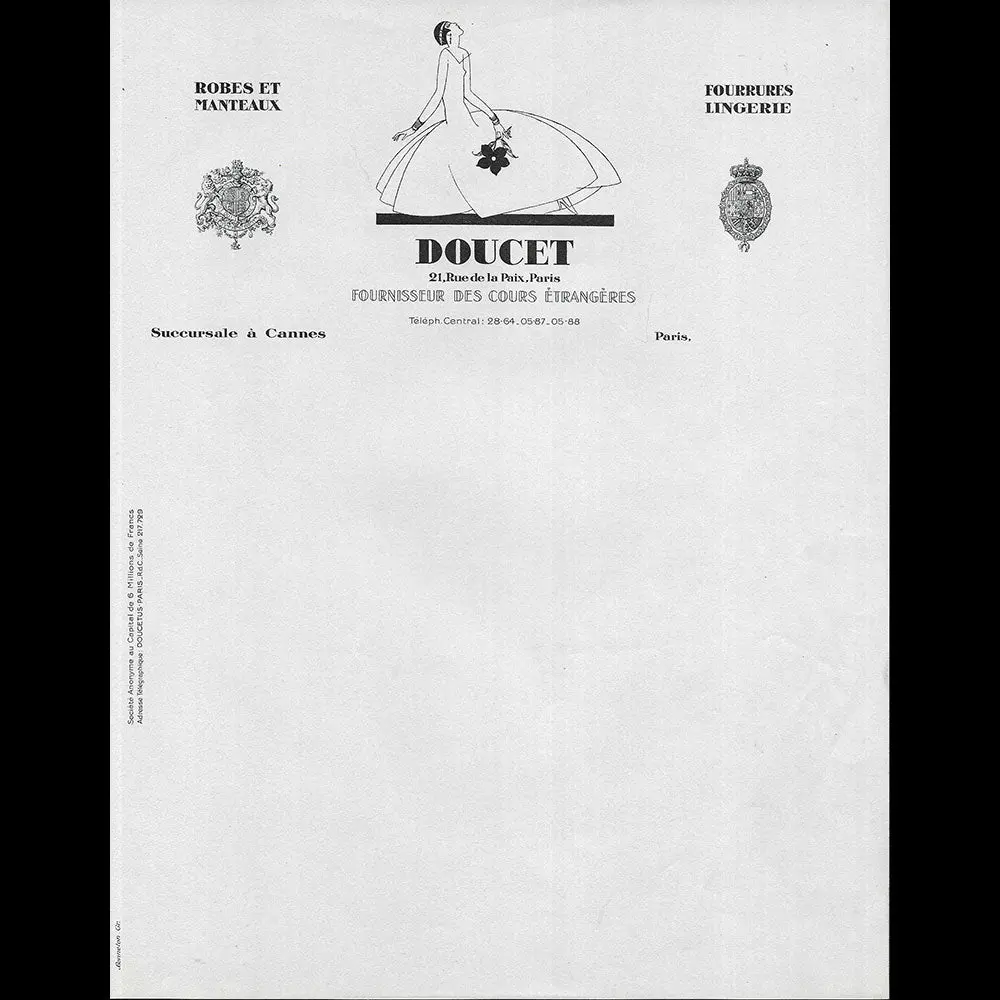 Doucet - Facture De La Maison De Couture, 21 Rue De La Paix À Paris (1926) 1