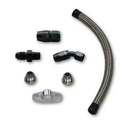 Vibrant Universal Oil Drain Kit For T3/T4 Top Mount Turbo Setups (20" Long Line) 1