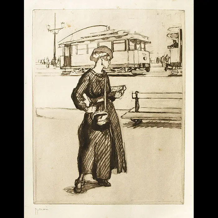 Drian - Les Femmes Et La Guerre, L'employée Du Tramway (Circa 1918) 1