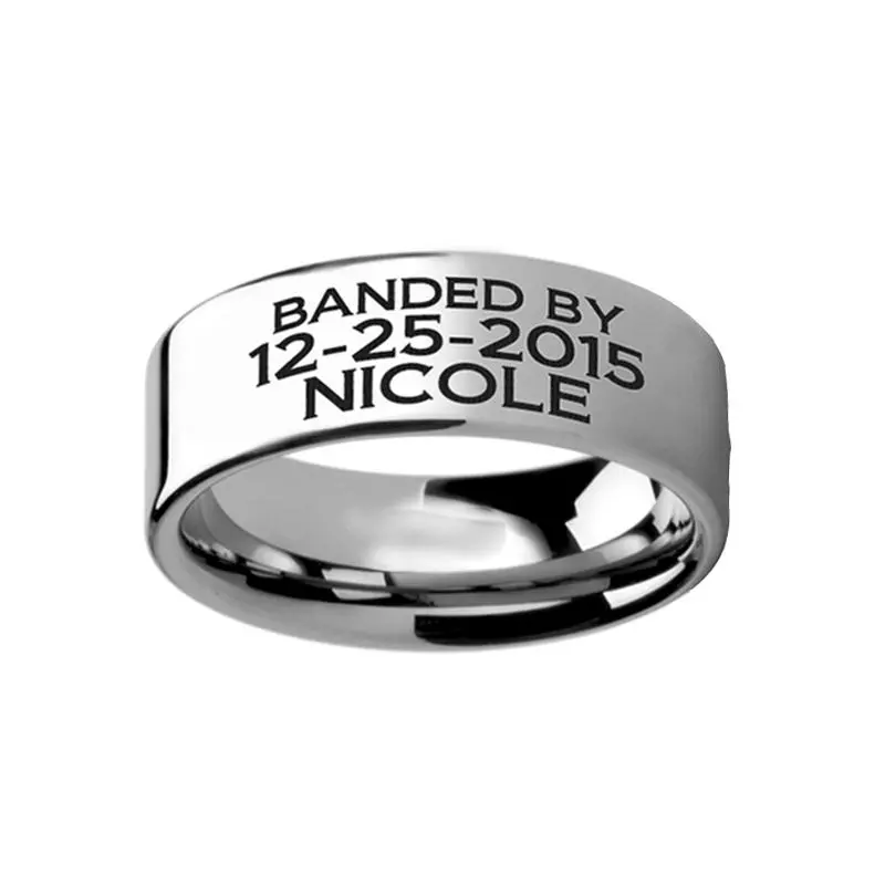 Duck Band Style Flat Tungsten Memorial Ring For Men And Women - 4Mm - 12Mm 1