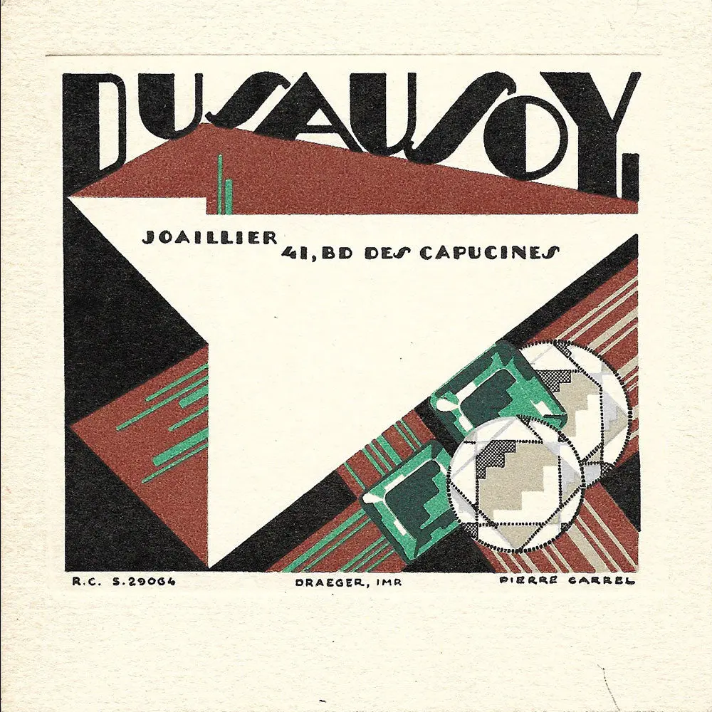 Dusausoy - Carte De La Maison De Joaillerie, 41 Boulevard Des Capucines À Paris (Circa 1925) 1