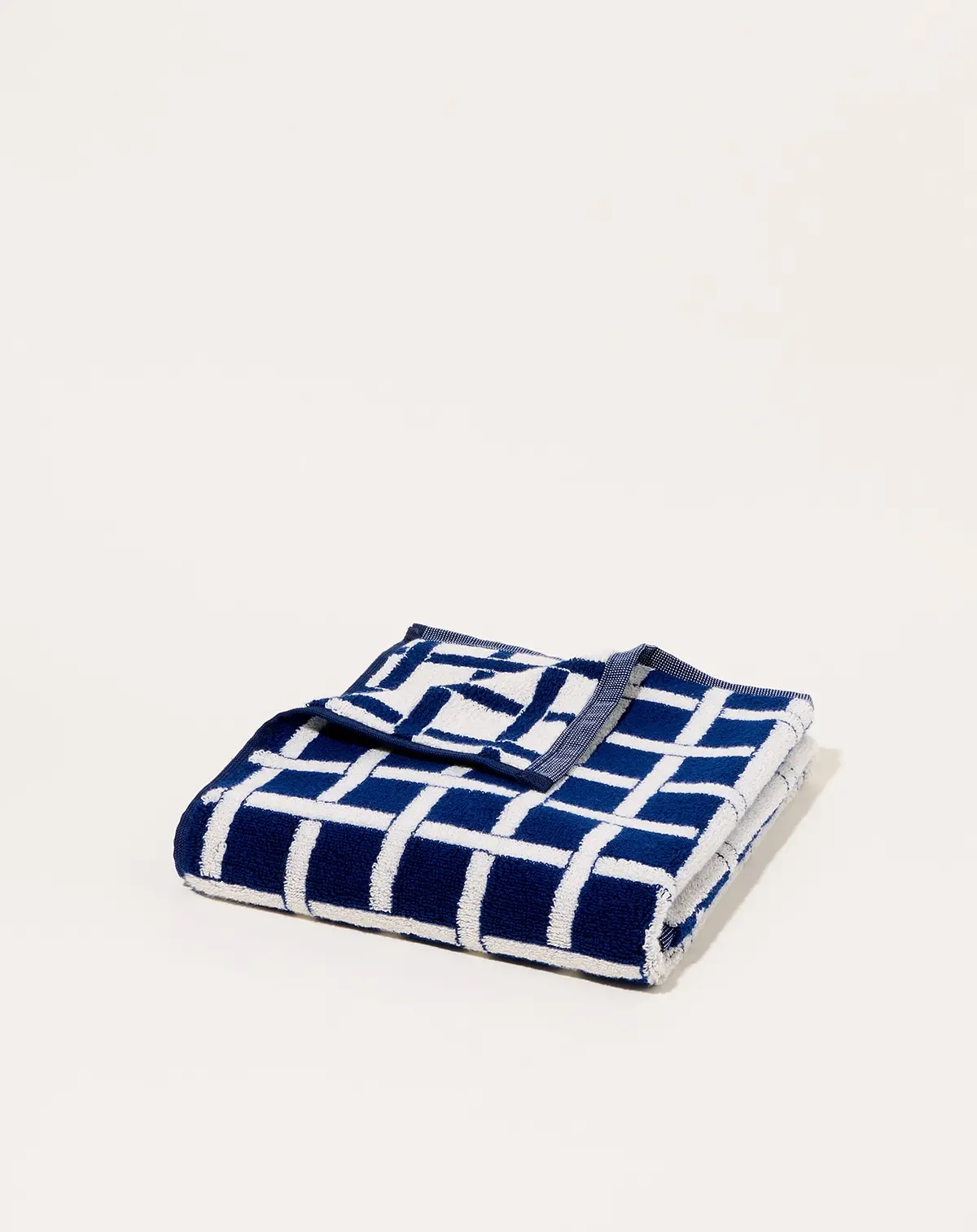 Navy Pattern Tabby Hand Towel 1