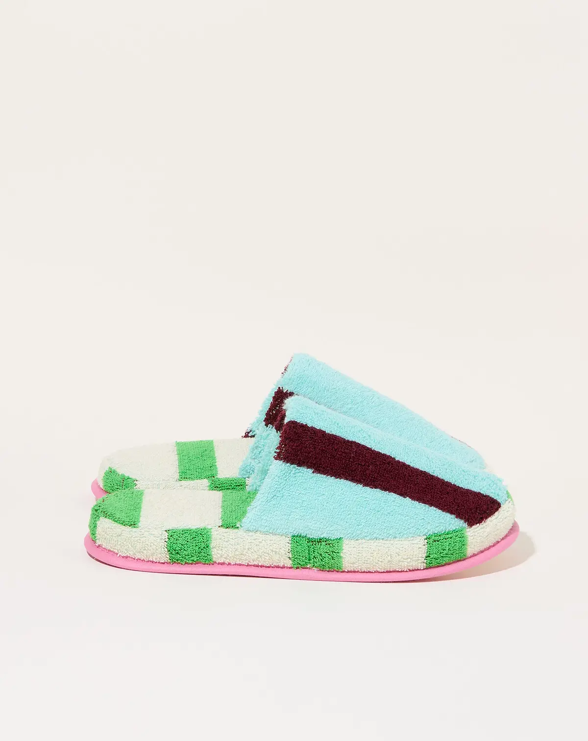 Terry Slippers In Willow Stripe 1