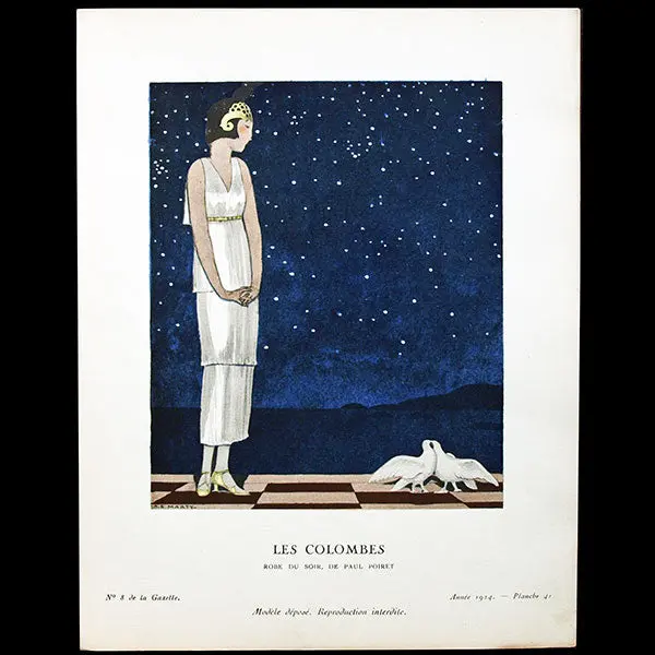Gazette Du Bon Ton - Les Colombes, Robe Du Soir De Paul Poiret, Planche D'andré Marty (N°8, 1924) 1