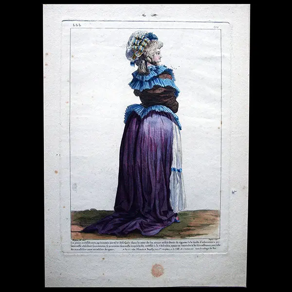 Gallerie Des Modes Et Costumes Français, 1778-1787, Gravure N° Bbb 294, La Jeune Indifférente Par Watteau (1785) 1