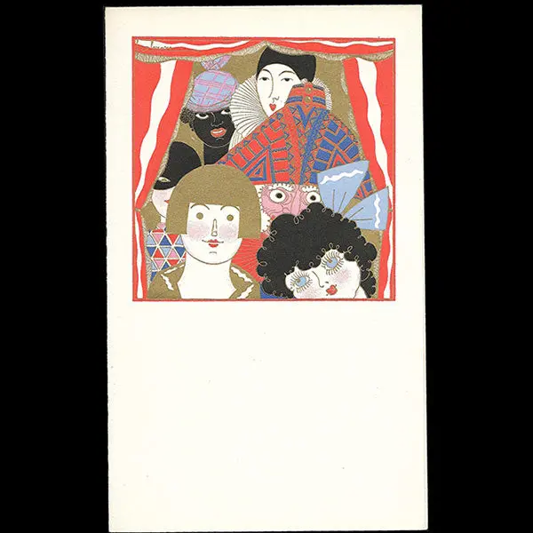Georges Lepape - Menu Illustré De Personnages De Théâtre Pour Les Ambassadeurs (1926) 1