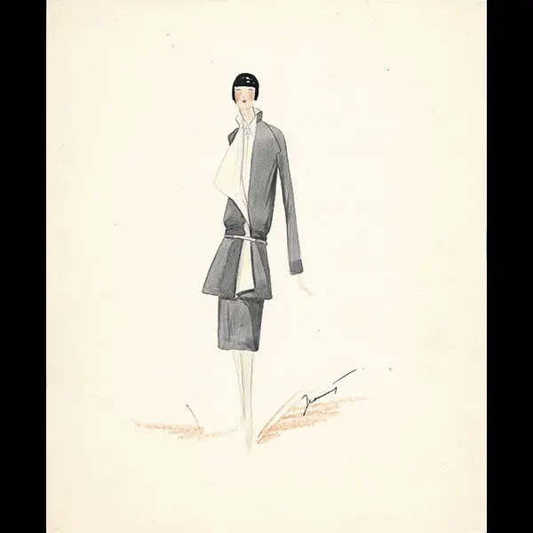 Premet - Dessin D'un Modèle De Madeleine Jeannest (Circa 1925) 1