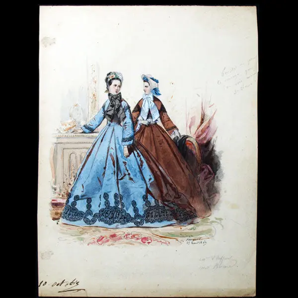 Dessin D'hippolyte Pauquet Pour Le Petit Courrier Des Dames (1863) 1