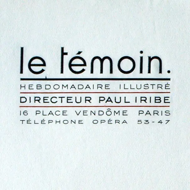 Paul Iribe - Lettre À L'en-Tête Du Témoin (1934) 2