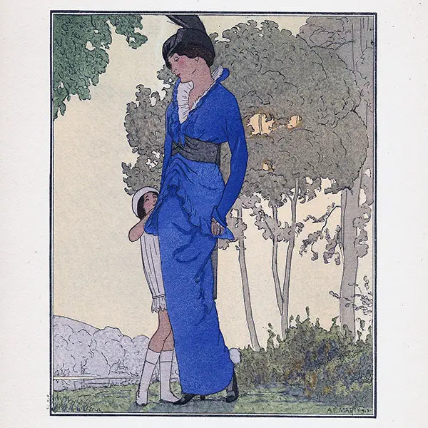 Gazette Du Bon Ton - Arrêtons-Nous Ici, Robe D'après-Midi De Doeuillet, Planche De Marty (N°8, 1913) 2