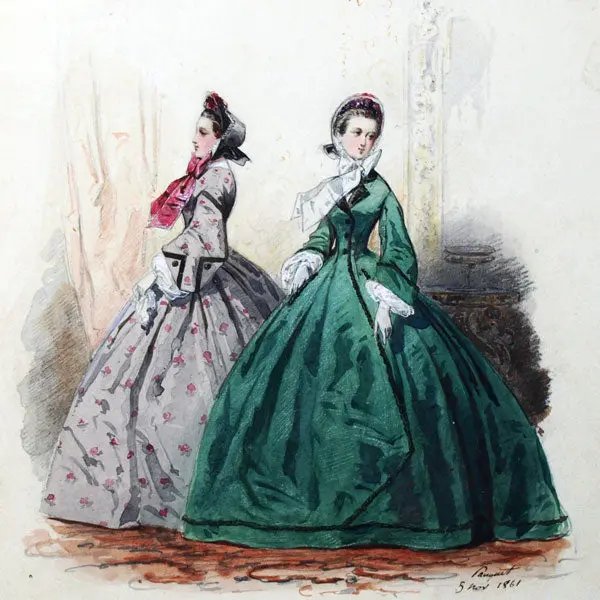 Dessin D'hippolyte Pauquet Pour Le Petit Courrier Des Dames (1861) 1