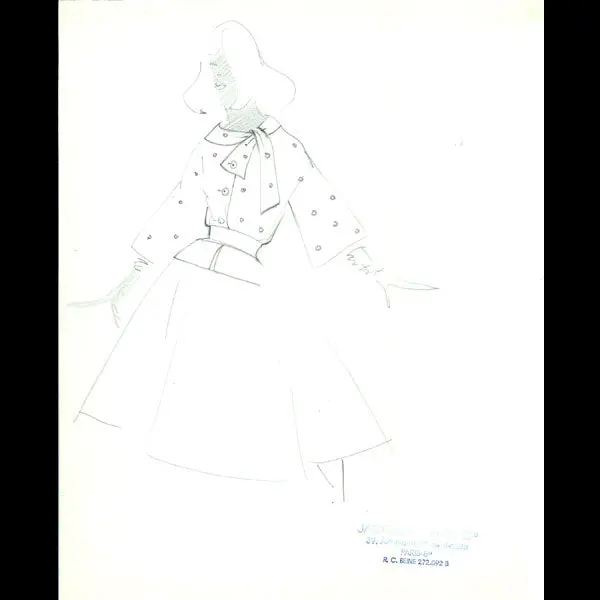 Fath - Dessin De La Maison Jacques Fath (Circa 1950) 1