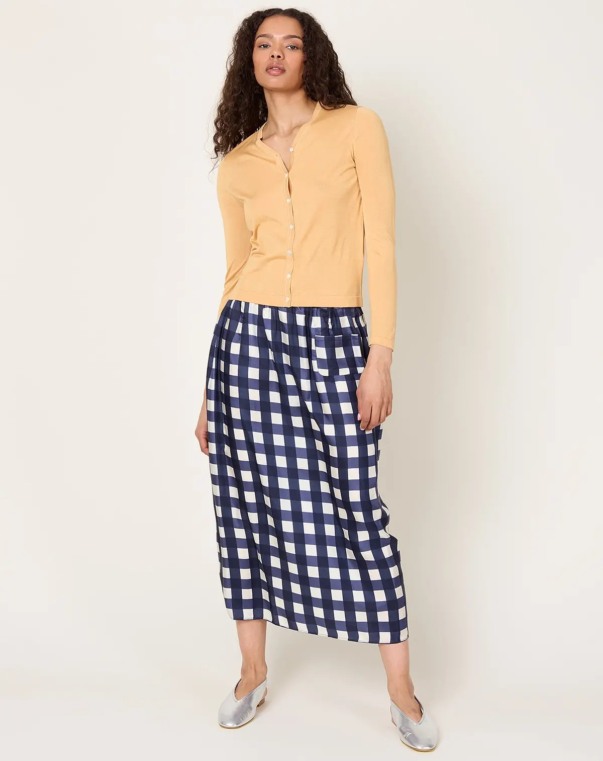 Simple Skirt In Navy Check 1