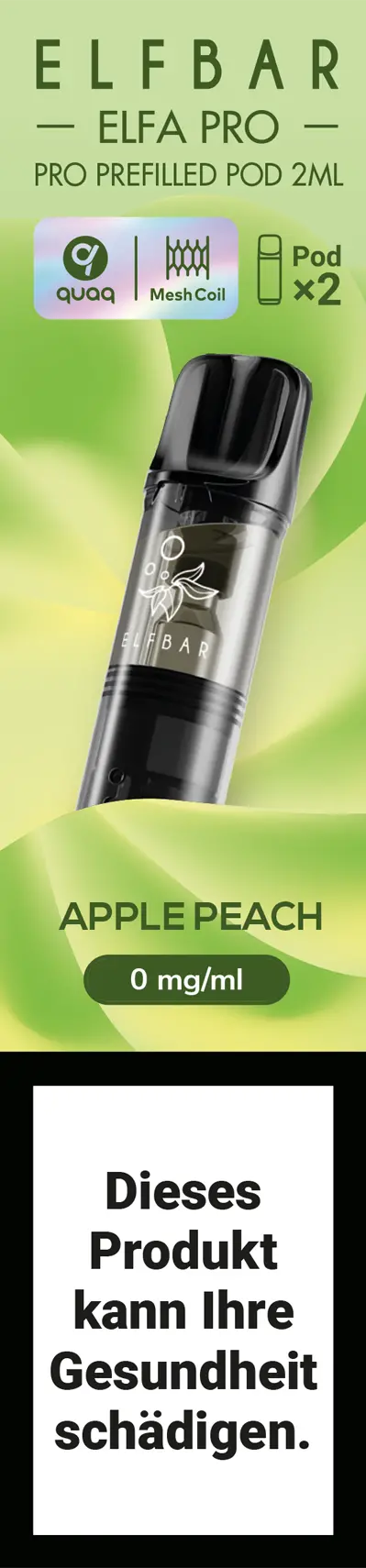 Elfbar Elfa Pro Apple Peach 2Ml Pods 0Mg 1