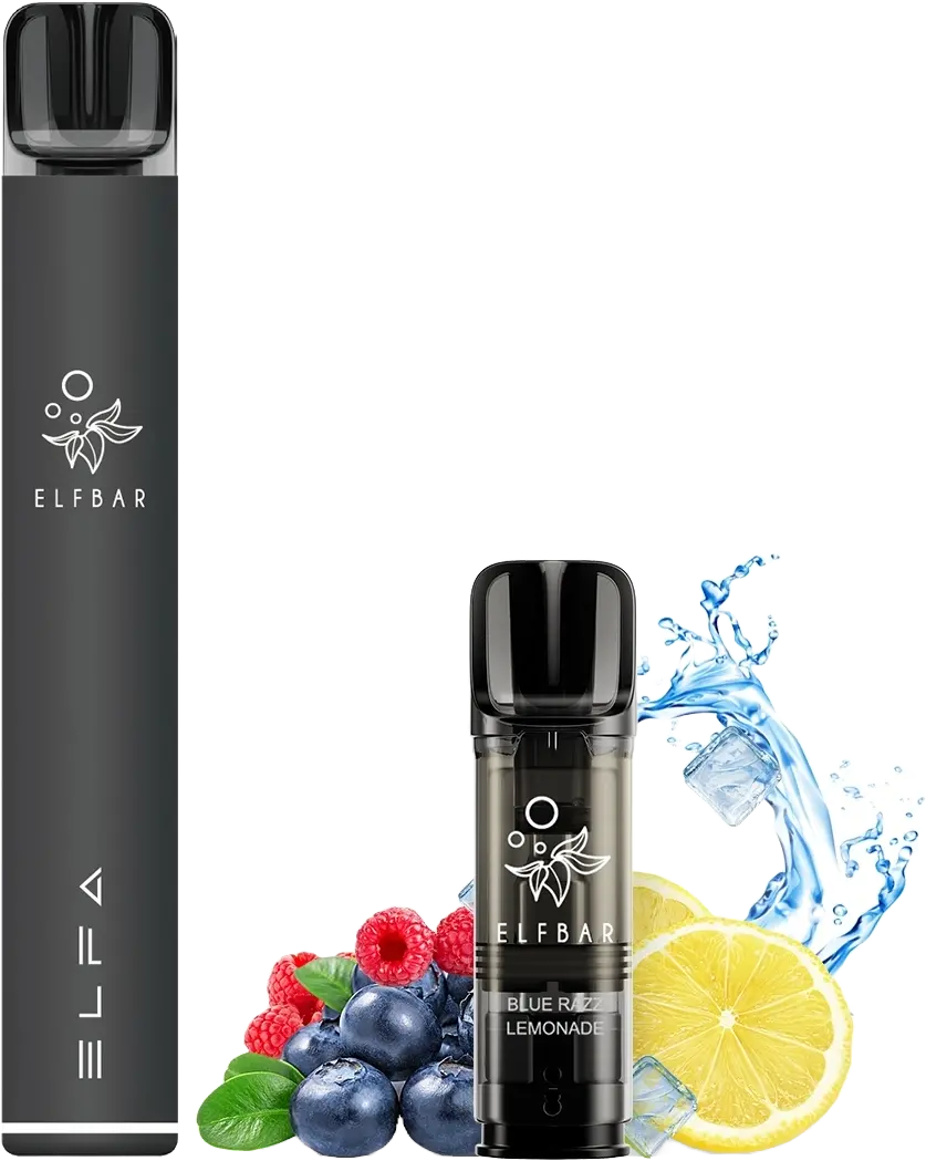 Elfbar Elfa Pro Kit Black & Blue Razz Lemonade Pod 1