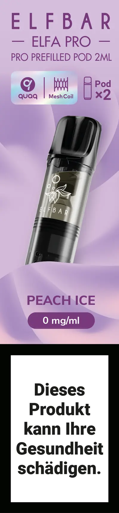Elfbar Elfa Pro Peach Ice 2Ml Pods 0Mg 1