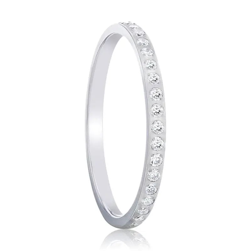 Emilia | Titanium Ring Small Lab-Created White Diamonds Setting 1