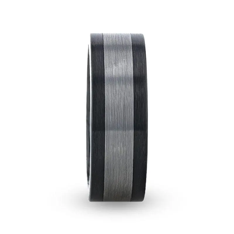 Endast | Black Ceramic, Tungsten Inlay, Brushed, Flat 3