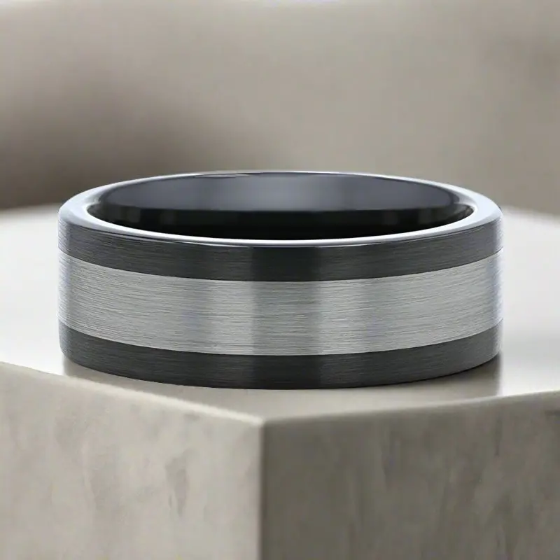 Endast | Black Ceramic, Tungsten Inlay, Brushed, Flat 6