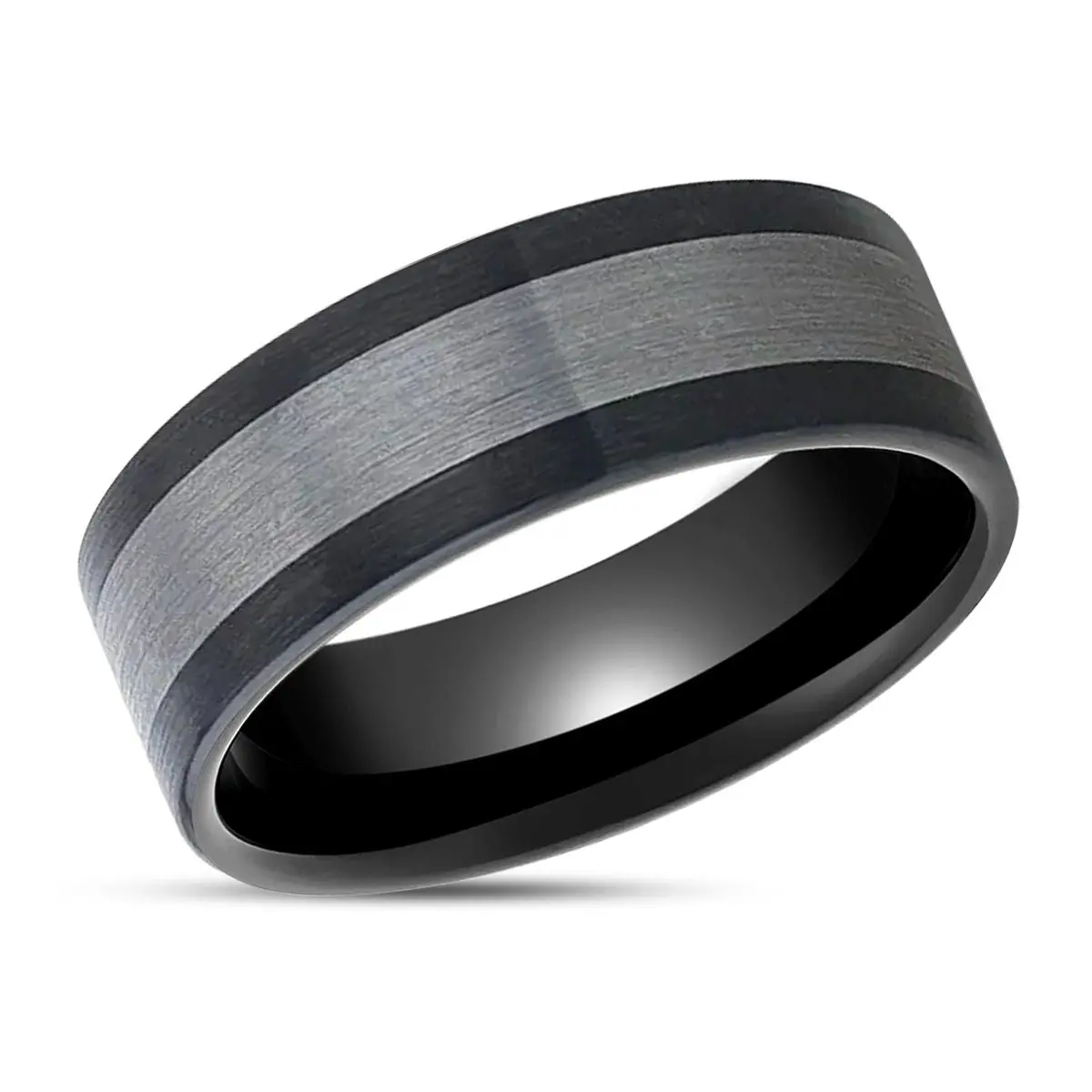 Endast | Black Ceramic, Tungsten Inlay, Brushed, Flat 2