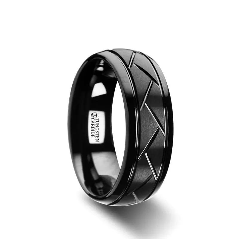 Enigma | Tungsten Ring Black Domed 1