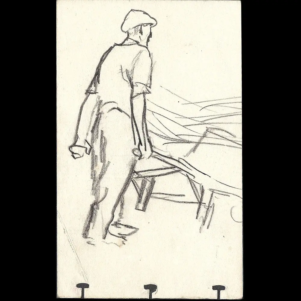 L'homme À La Brouette, Dessin D'eric (1930-1940S) 1