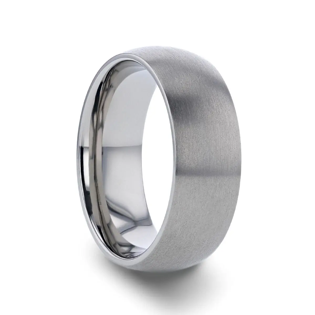 Eris | Titanium Ring Brushed Finish Domed 1
