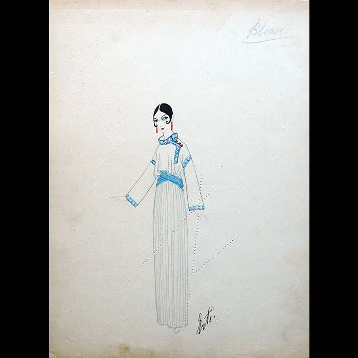 Poiret - Elégante À La Blouse, Dessin D'erté (Circa 1912-1913) 1