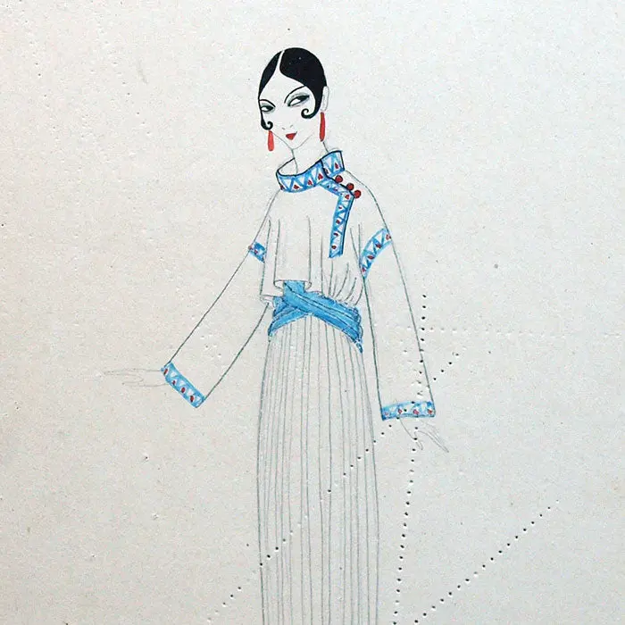 Poiret - Elégante À La Blouse, Dessin D'erté (Circa 1912-1913) 2