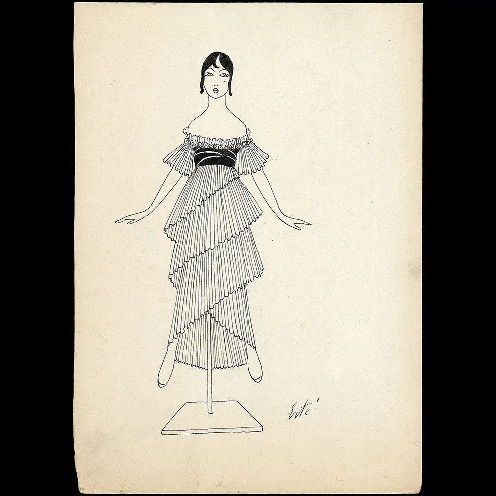 Paul Poiret - Robe À Volants, Modèle D'erté Pour La Maison Paul Poiret (1913) 2