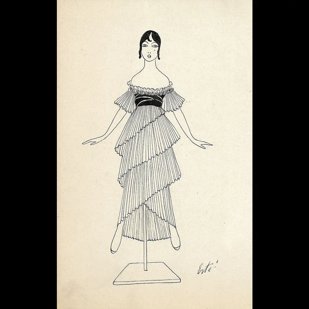 Paul Poiret - Robe À Volants, Modèle D'erté Pour La Maison Paul Poiret (1913) 1