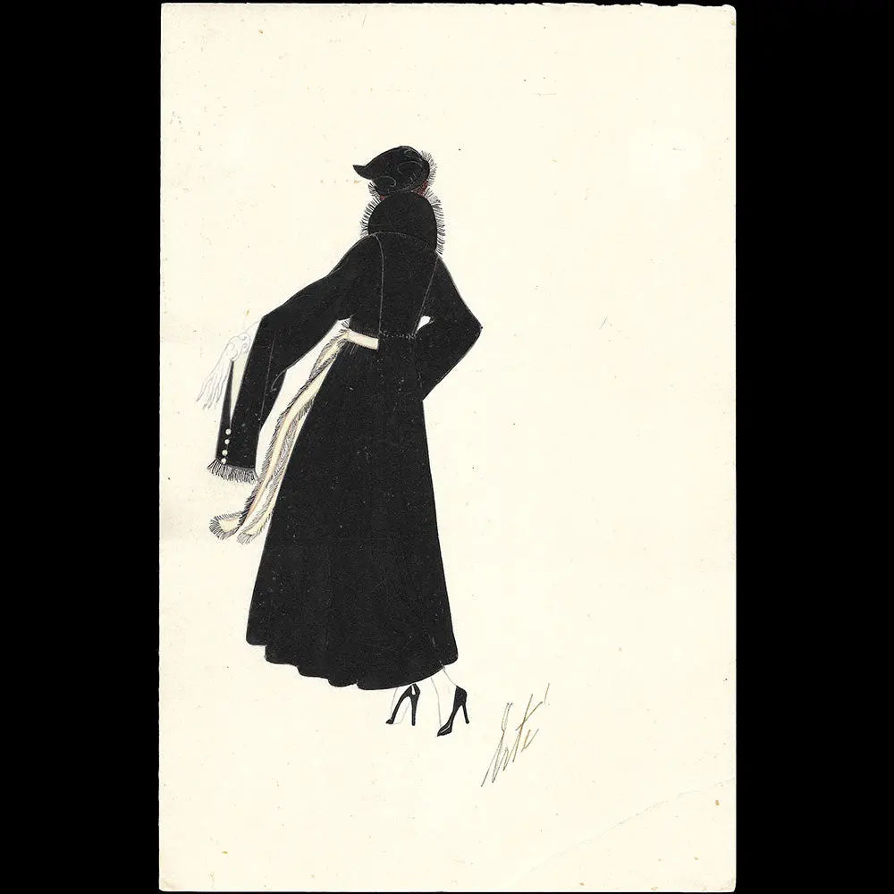 Erté - Tcherkess, Dessin D'un Manteau Pour L'hiver 1915-1916 1