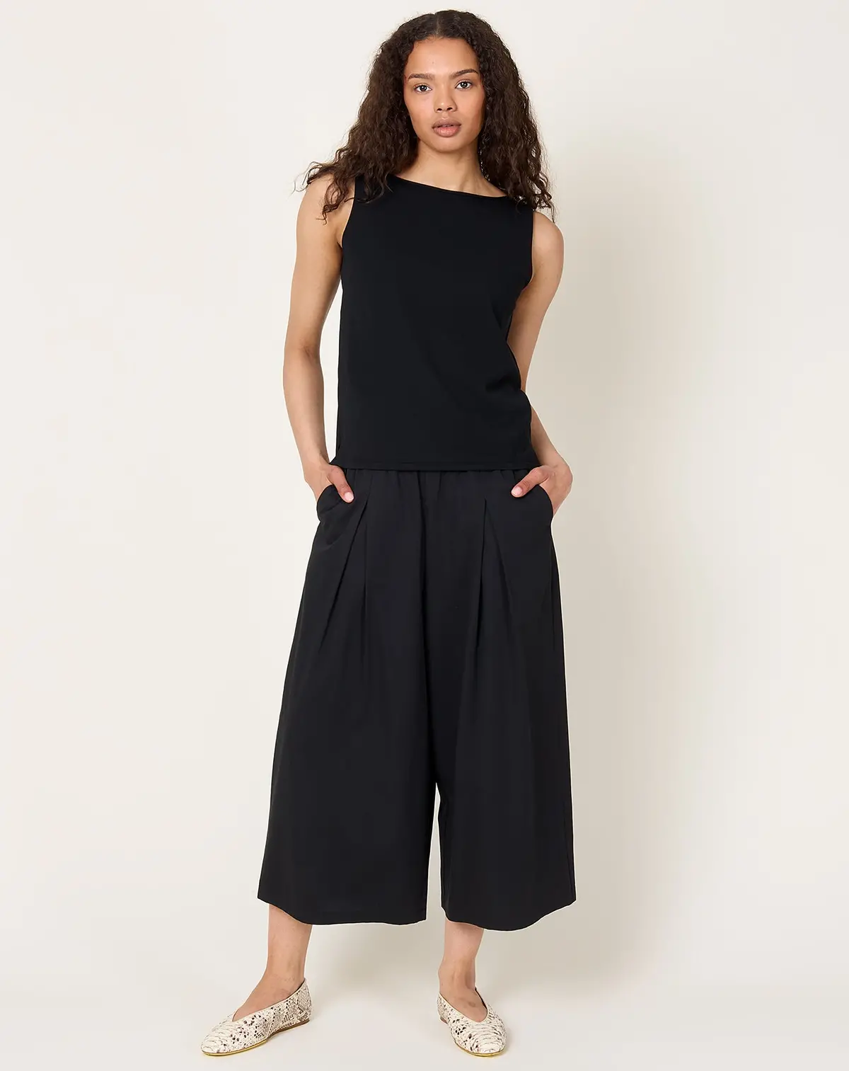 Cotton Culottes In Black 1