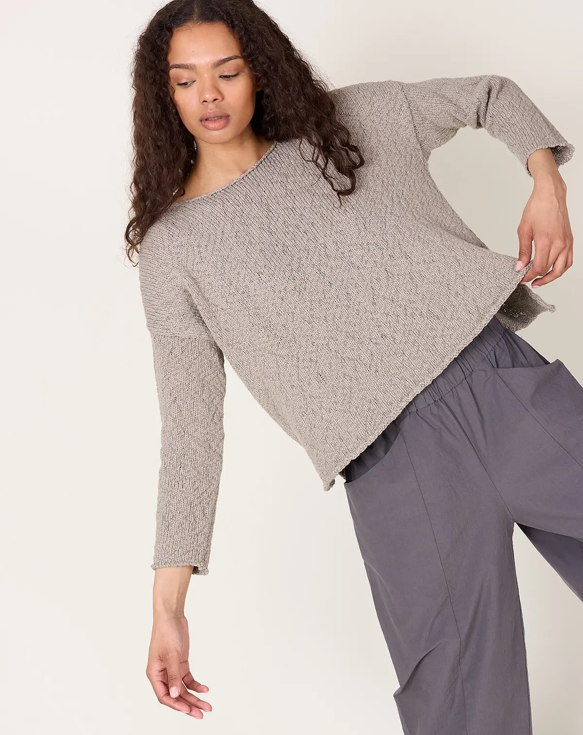 Cotton Slub Pullover In Grege 1