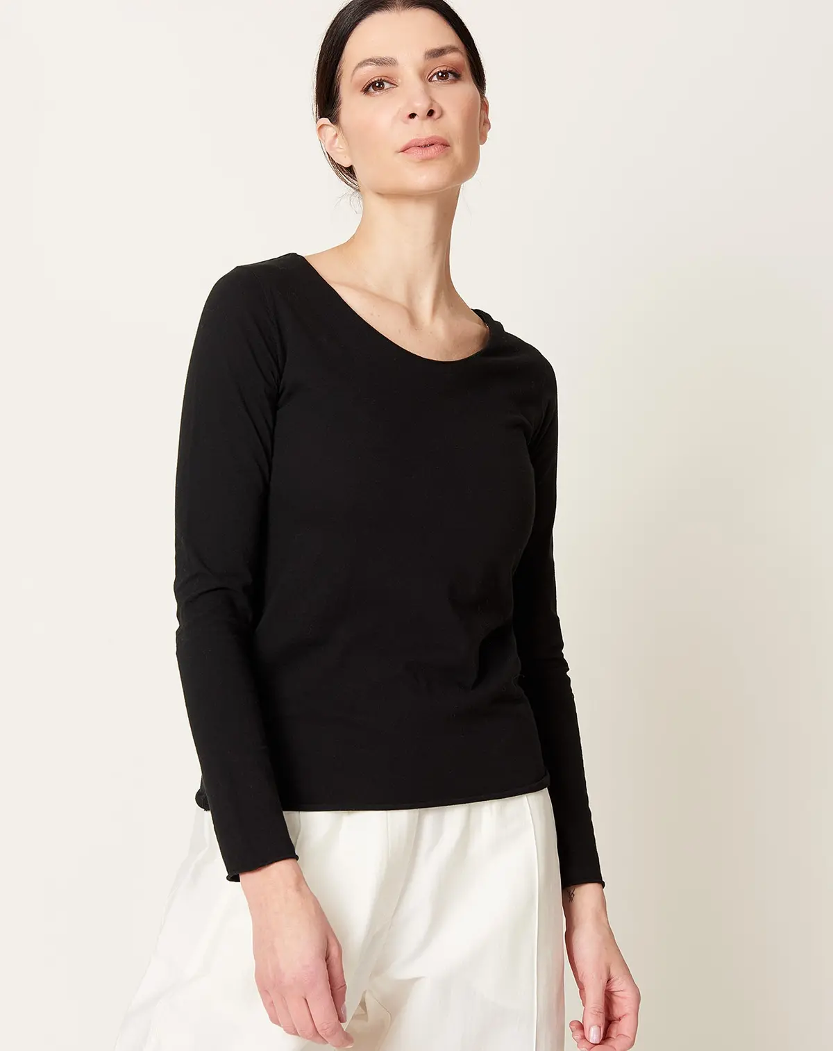 Cut&Sew Pullover In Black 1