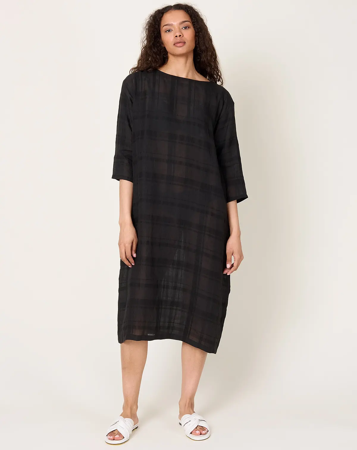 Linen Ramie Dress In Black 1