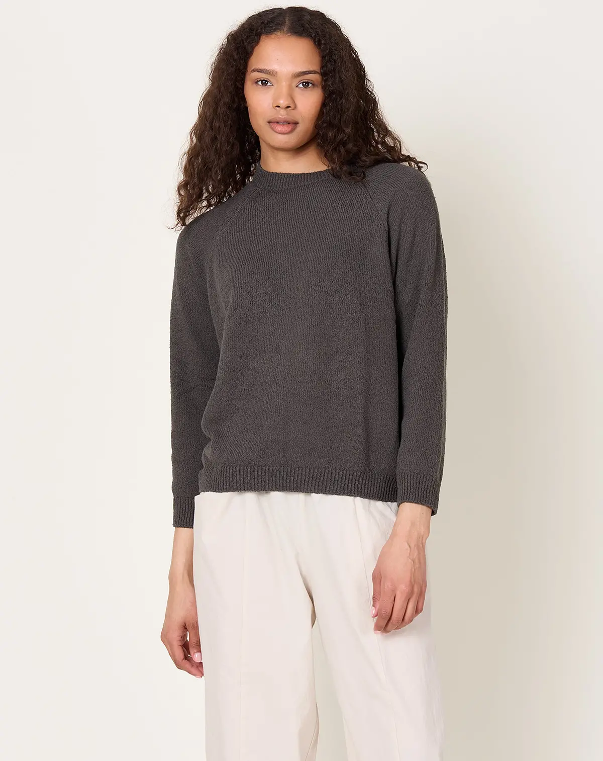 Roving Cotton Pullover In Stone Grey 1