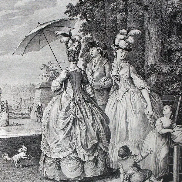 Moreau Le Jeune - Le Rendez-Vous Pour Marly, Gravure De La 2Nde Suite D'estampes Pour Servir L'histoire Des Modes Et Du Costume (1777), Copie Postérieure Du Xxème 2