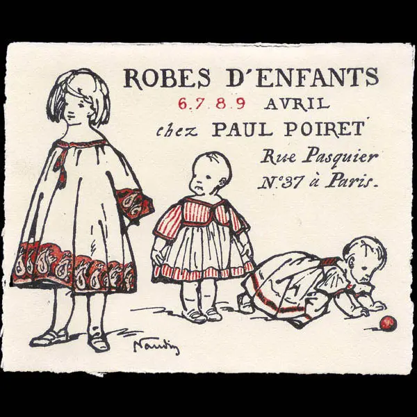 Poiret - Carte D'invitation De La Maison Paul Poiret Par Bernard Naudin (Circa 1906) 1
