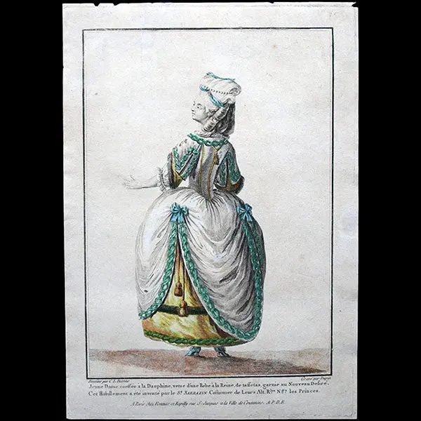 Gallerie Des Modes Et Costumes Français, Gravure N° N 75, Jeune Dame Coeffée À La Dauphine (1778) 1