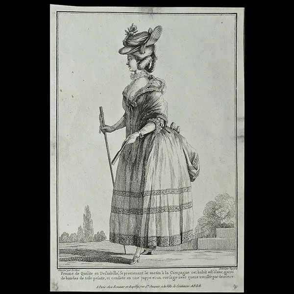 Gallerie Des Modes Et Costumes Français, 1778-1787, Gravure N° G 40, Femme De Qualite En Deshabillé 1