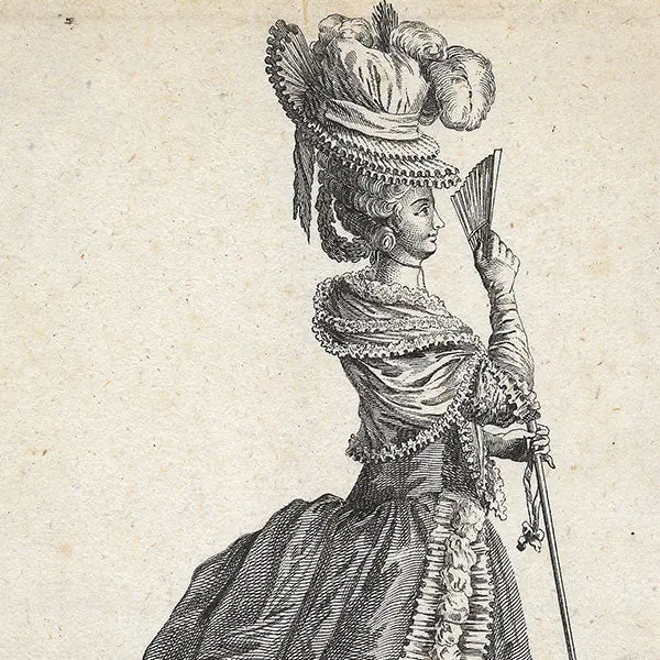 Gallerie Des Modes Et Costumes Français, 1778-1787, Copie D'époque De La Gravure N°135, Robe À L'anglaise (1779) 2