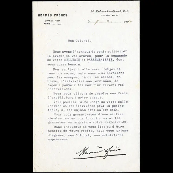 Hermès Frères - Document Publicitaire Sur La Sellerie Et La Passementerie Militaire (1910) 2