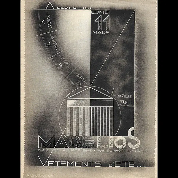 Madelios - Catalogue D'été, Couverture D'alexei Brodovitch (1930) 1