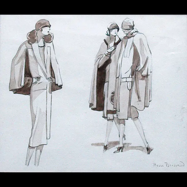 Pierre Brissaud - Elégantes En Manteaux (Circa 1925-1930) 1