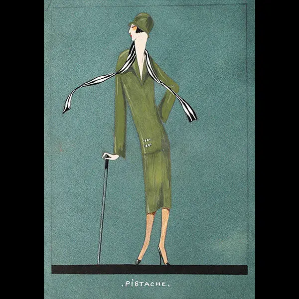 Jeanne Lanvin - Dessin De L'ensemble Pistache (1925) 1